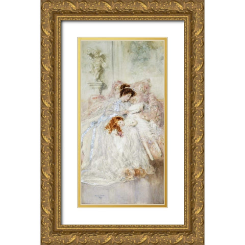 Precious Moments Gold Ornate Wood Framed Art Print with Double Matting by Gow, Mary Louise