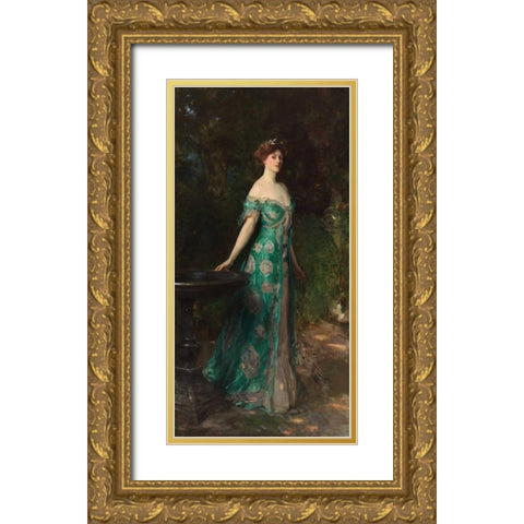 Portrait of the Duchess of Sutherland Gold Ornate Wood Framed Art Print with Double Matting by Sargent, John Singer