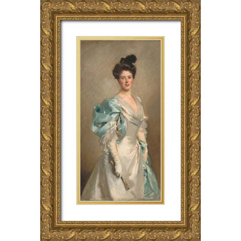 Mary Crowninshield Endicott Chamberlain Gold Ornate Wood Framed Art Print with Double Matting by Sargent, John Singer