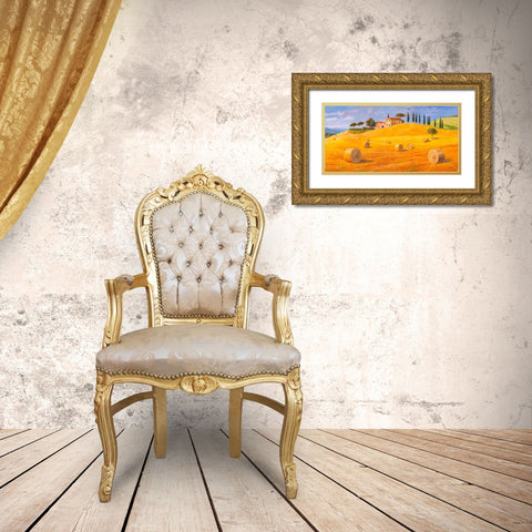 Colline in Toscana Gold Ornate Wood Framed Art Print with Double Matting by Galasso, Adriano