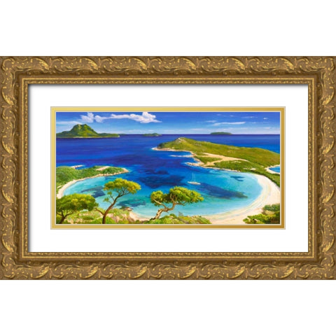 Mediterraneo Gold Ornate Wood Framed Art Print with Double Matting by Galasso, Adriano