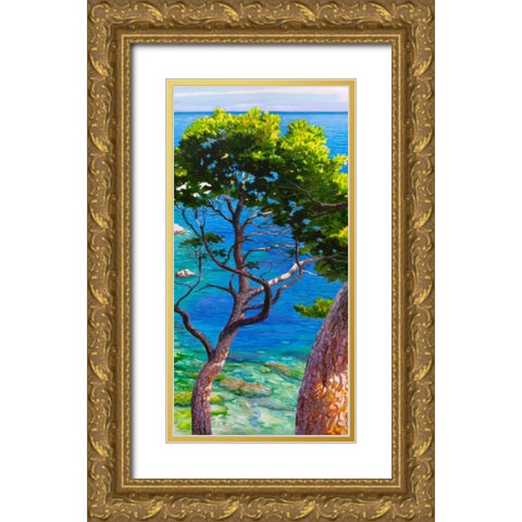 Lavandou II Gold Ornate Wood Framed Art Print with Double Matting by Galasso, Adriano