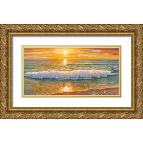 Onda della sera Gold Ornate Wood Framed Art Print with Double Matting by Galasso, Adriano