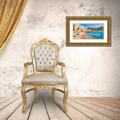 Cefalu Gold Ornate Wood Framed Art Print with Double Matting by Galasso, Adriano