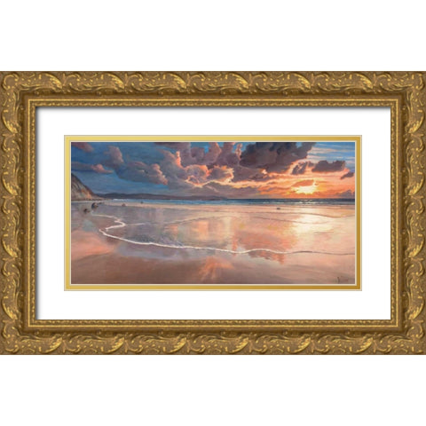 Alba sul mare Gold Ornate Wood Framed Art Print with Double Matting by Galasso, Adriano