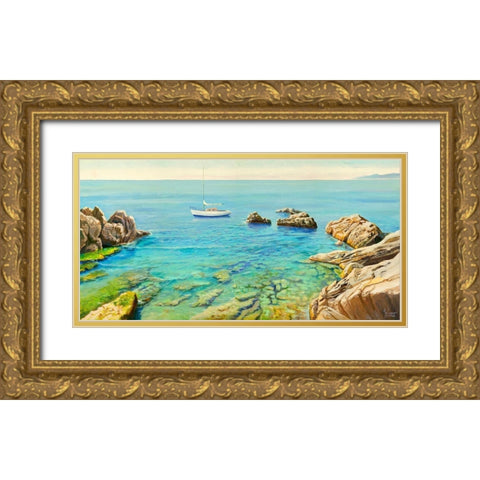 Quieto approdo Gold Ornate Wood Framed Art Print with Double Matting by Galasso, Adriano