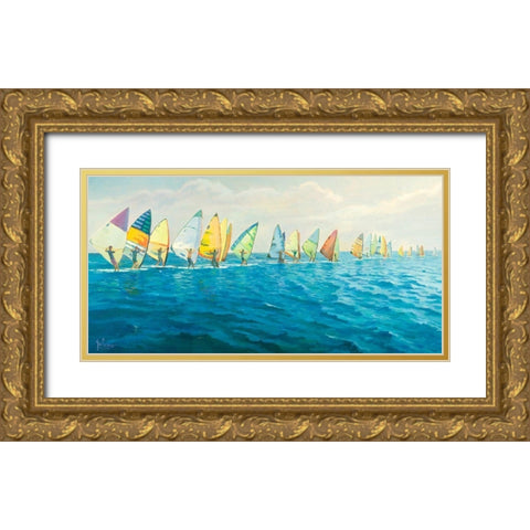 Nel vento Gold Ornate Wood Framed Art Print with Double Matting by Galasso, Adriano