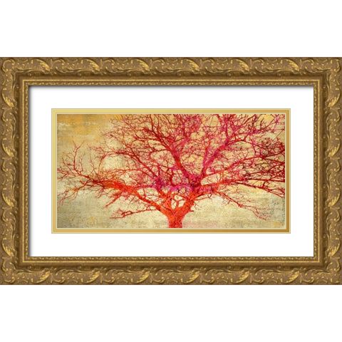 Coral Tree Gold Ornate Wood Framed Art Print with Double Matting by Aprile, Alessio