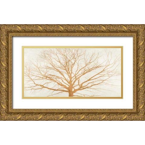 Tree of Gold Gold Ornate Wood Framed Art Print with Double Matting by Aprile, Alessio