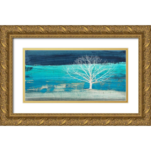 Treescape 3 (Azure) Gold Ornate Wood Framed Art Print with Double Matting by Alessio, Aprile