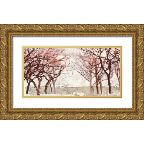 Rusty Trees Gold Ornate Wood Framed Art Print with Double Matting by Alessio, Aprile