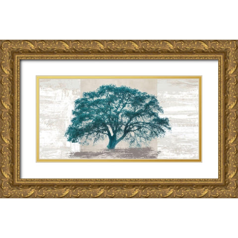 Octanium Tree Panel Gold Ornate Wood Framed Art Print with Double Matting by Aprile, Alessio