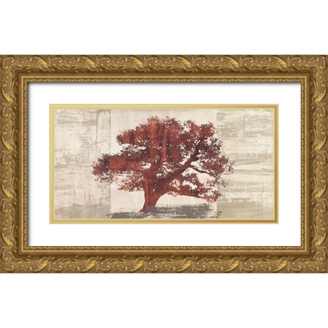 Rusty Tree Panel Gold Ornate Wood Framed Art Print with Double Matting by Aprile, Alessio