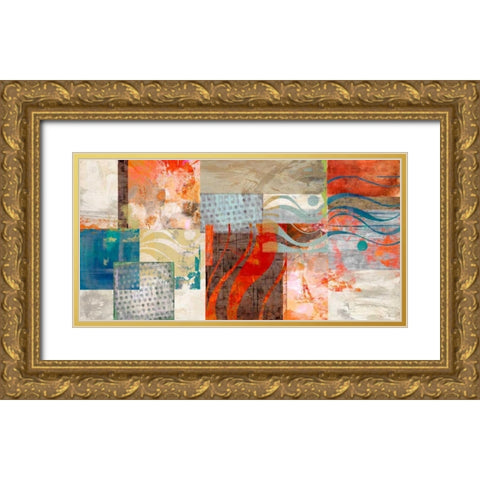 Summertime Gold Ornate Wood Framed Art Print with Double Matting by King, Amber