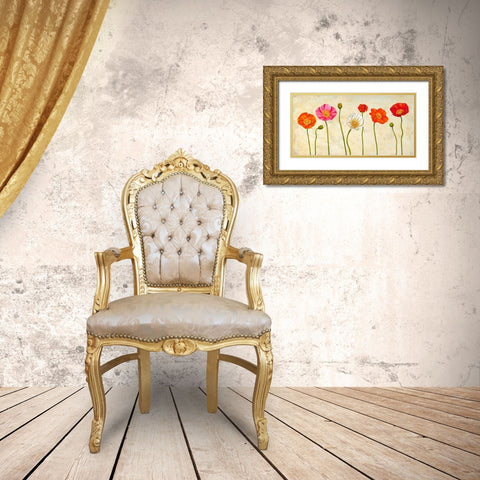 Coquelicots Gold Ornate Wood Framed Art Print with Double Matting by Ann, Cynthia