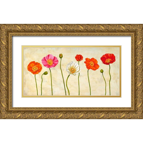 Coquelicots Gold Ornate Wood Framed Art Print with Double Matting by Ann, Cynthia