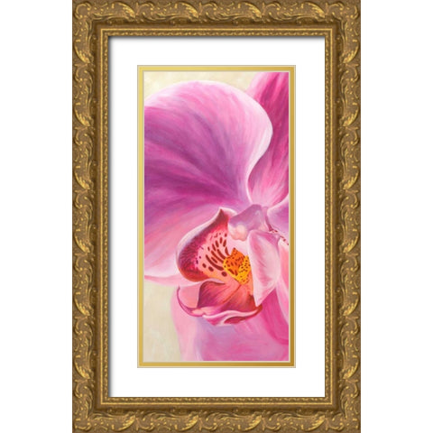 Purple Orchids I Gold Ornate Wood Framed Art Print with Double Matting by Ann, Cynthia
