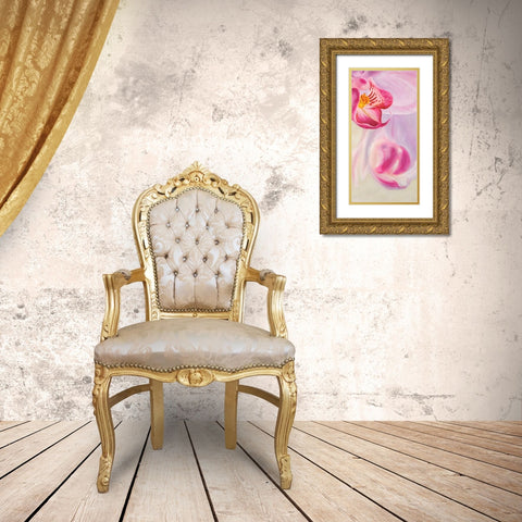 Purple Orchids III Gold Ornate Wood Framed Art Print with Double Matting by Ann, Cynthia