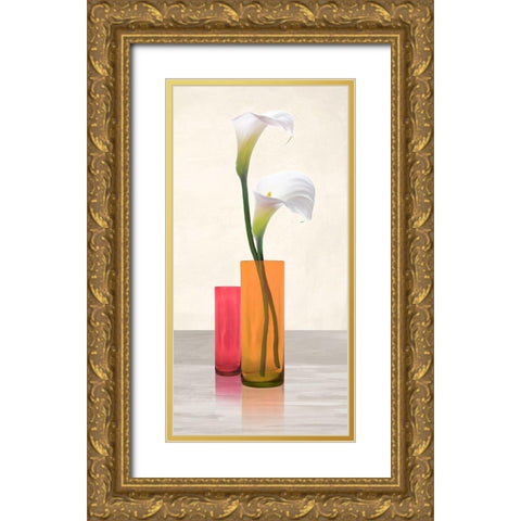 Callas in crystal vases II Gold Ornate Wood Framed Art Print with Double Matting by Cynthia, Ann