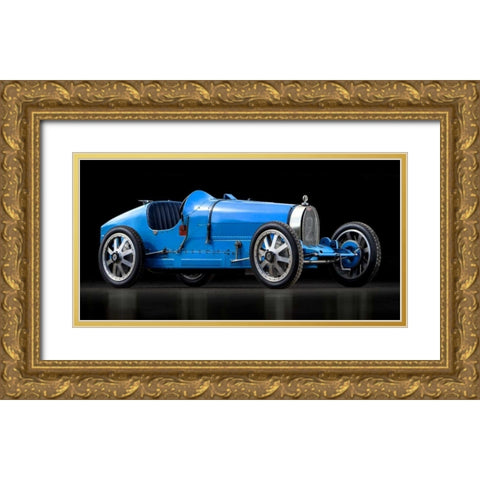 Bugatti 35 Gold Ornate Wood Framed Art Print with Double Matting by Gasoline Images