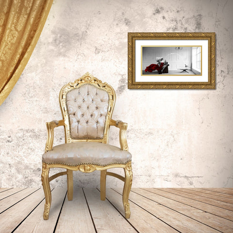 Champagne Zoom Gold Ornate Wood Framed Art Print with Double Matting by Lauren