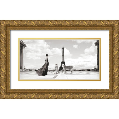 Trocadero View Gold Ornate Wood Framed Art Print with Double Matting by Lauren, Julian