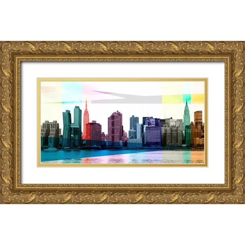 Heart of a City Gold Ornate Wood Framed Art Print with Double Matting by Big City Photos