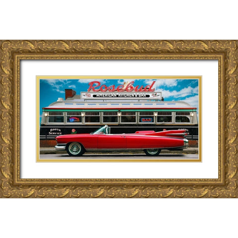 Vintage Beauty and Diner Gold Ornate Wood Framed Art Print with Double Matting by Gasoline Images