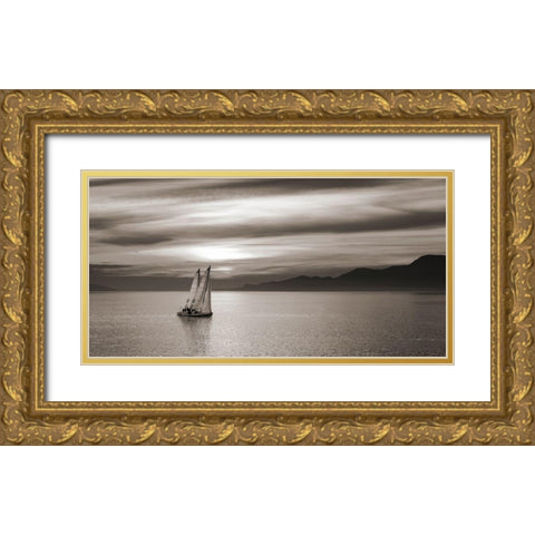 Set Sails (detail) Gold Ornate Wood Framed Art Print with Double Matting by Pangea Images