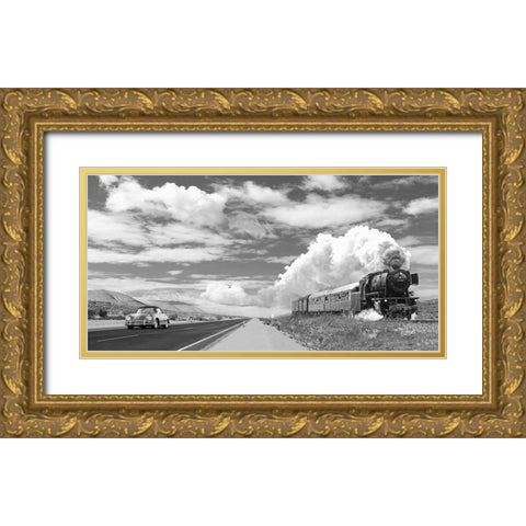 Interstate 59 - detail Gold Ornate Wood Framed Art Print with Double Matting by Gasoline Images
