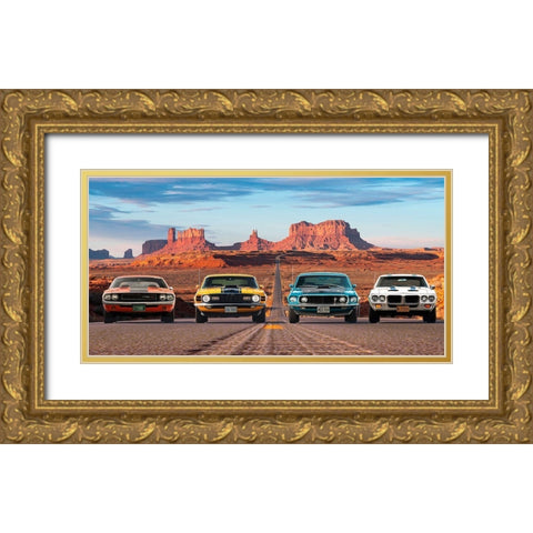 American Bullets Gold Ornate Wood Framed Art Print with Double Matting by Gasoline Images