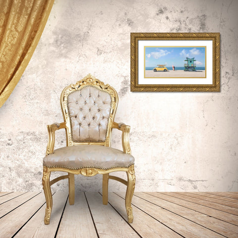 Waiting for the Waves-Miami Beach - detail Gold Ornate Wood Framed Art Print with Double Matting by Gasoline Images