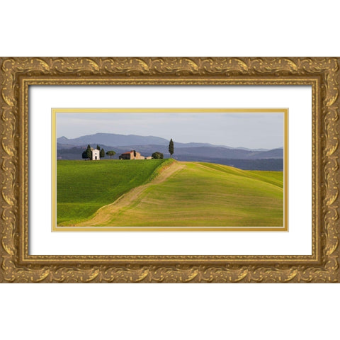Val dOrcia-Siena-Tuscany (detail) Gold Ornate Wood Framed Art Print with Double Matting by Pangea Images