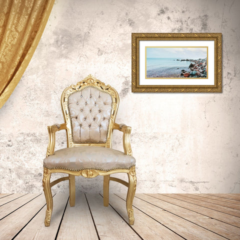 Pebbles on the Beach Gold Ornate Wood Framed Art Print with Double Matting by Pangea Images