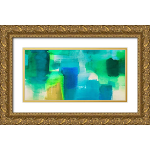 Colors of Water Gold Ornate Wood Framed Art Print with Double Matting by Asia, Rivieri