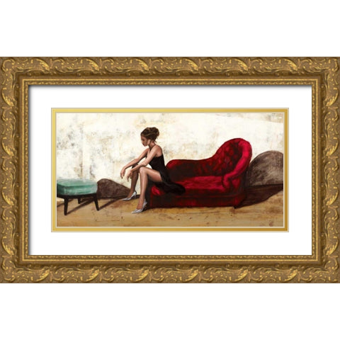The Red Sofa Gold Ornate Wood Framed Art Print with Double Matting by Antinori, Andrea