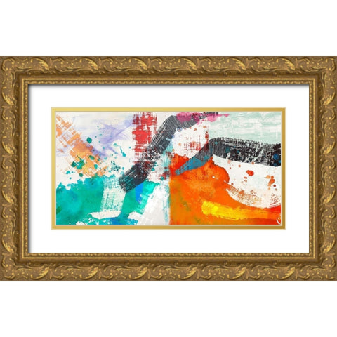 Blinking Gold Ornate Wood Framed Art Print with Double Matting by Anne, Munson