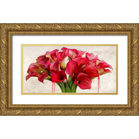 Calla abstraction Gold Ornate Wood Framed Art Print with Double Matting by Vinci, Alex