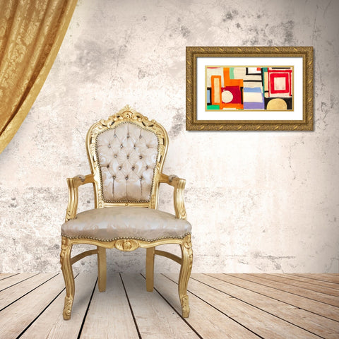 Ships Sailing Quietly Gold Ornate Wood Framed Art Print with Double Matting by Bacci, Leonardo