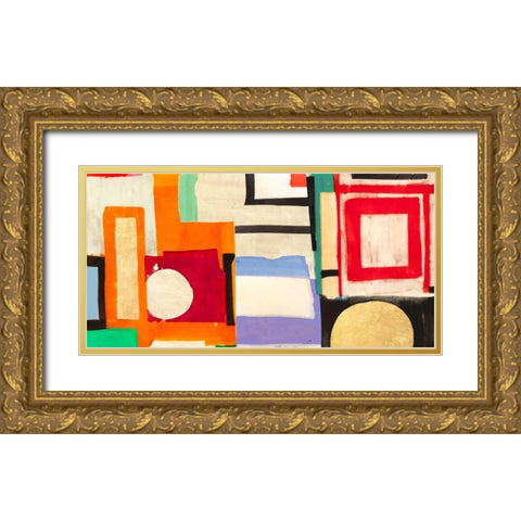 Ships Sailing Quietly Gold Ornate Wood Framed Art Print with Double Matting by Bacci, Leonardo