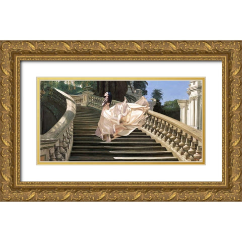 Scala Classica Gold Ornate Wood Framed Art Print with Double Matting by Benson, Pierre