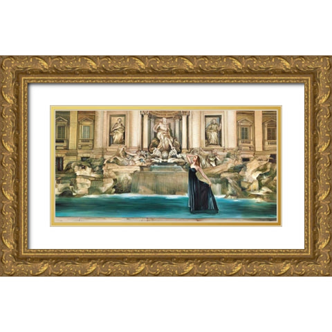 Dolce Vita Gold Ornate Wood Framed Art Print with Double Matting by Benson, Pierre