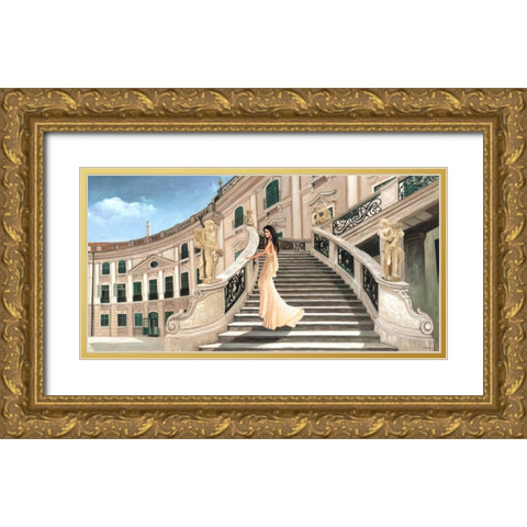 Grand Palais Gold Ornate Wood Framed Art Print with Double Matting by Benson, Pierre
