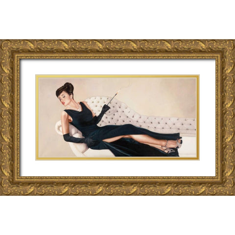 Like a Movie Gold Ornate Wood Framed Art Print with Double Matting by Benson, Pierre