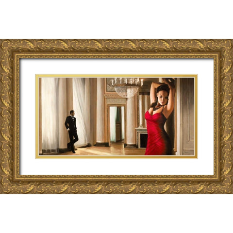 Gala Night Gold Ornate Wood Framed Art Print with Double Matting by Benson, Pierre