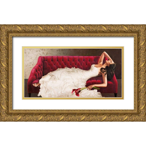 Delicate Gold Ornate Wood Framed Art Print with Double Matting by Benson, Pierre