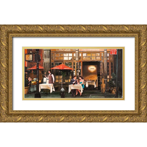 Cheers! Gold Ornate Wood Framed Art Print with Double Matting by Benson, Pierre