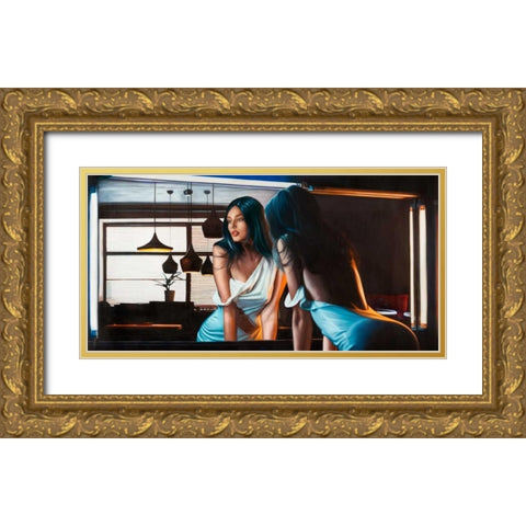 In the Dim Light Gold Ornate Wood Framed Art Print with Double Matting by Benson, Pierre