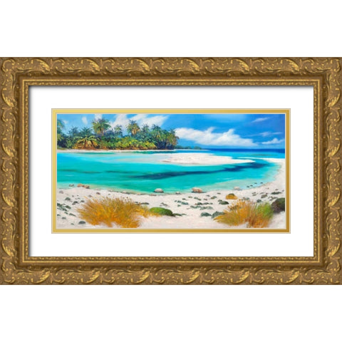 Tropical Paradise Gold Ornate Wood Framed Art Print with Double Matting by Benson, Pierre