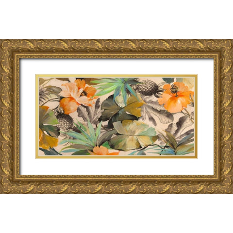 Wild Ibiscus Gold Ornate Wood Framed Art Print with Double Matting by Grant, Eve C.